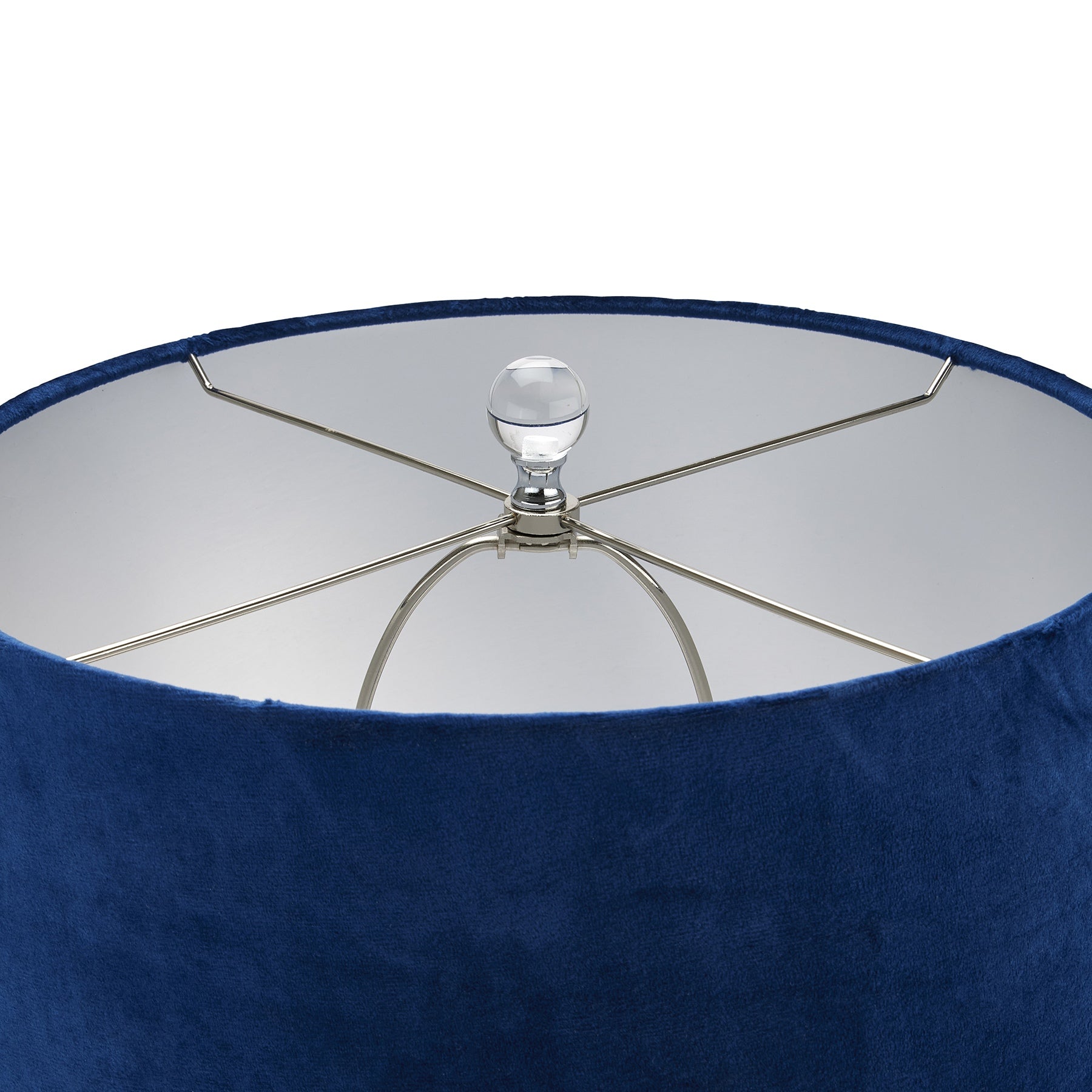 The Ice Shadows Table Lamp With Navy Blue Velvet Shade