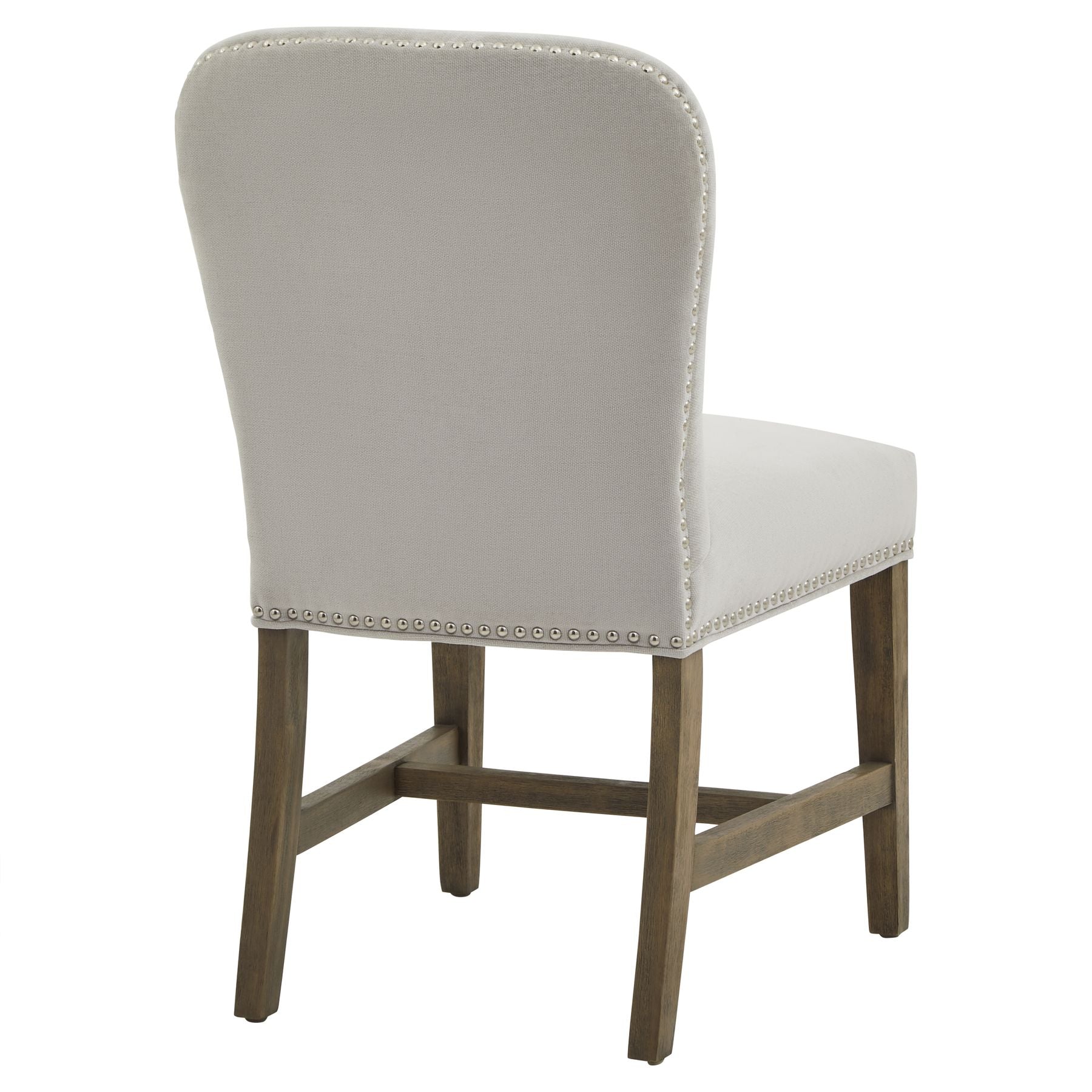 The Cobham | French-Style Grey Dining Chair with Brass Stud Detail