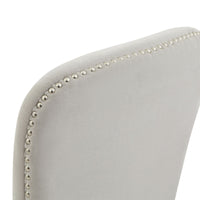The Cobham | French-Style Grey Dining Chair with Brass Stud Detail