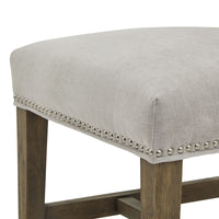 The Cobham | French-Style Grey Dining Chair with Brass Stud Detail