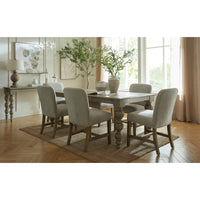 The Cobham | French-Style Grey Dining Chair with Brass Stud Detail