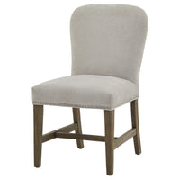 The Cobham | French-Style Grey Dining Chair with Brass Stud Detail