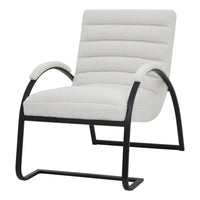 Boucle Ribbed Cream Accent Chair