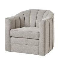 Lily Oatmeal Twill Swivel Armchair