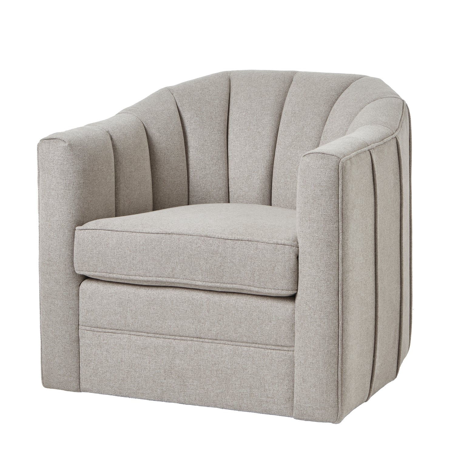 Lily Oatmeal Twill Swivel Armchair