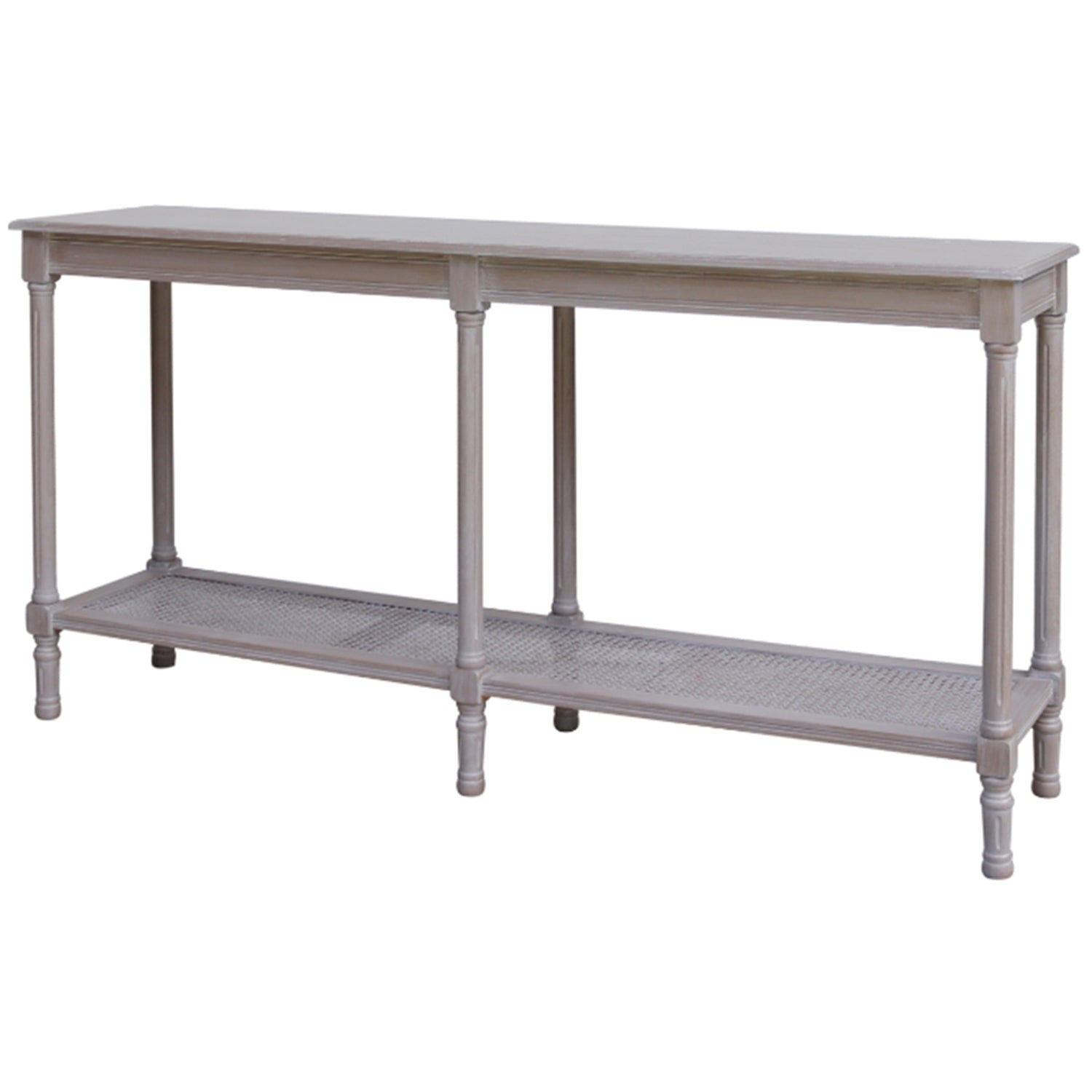 Serene Rattan and Ash Long Console Table