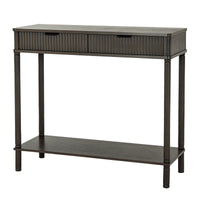 Reed Fluted Oak Console Table Modern Hallway Furniture