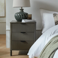 The Reed Fluted Oak 3-Drawer Bedside