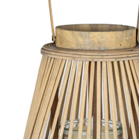 The Peardrop Wicker Lantern with Glass
