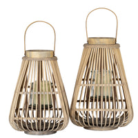 The Peardrop Wicker Lantern with Glass