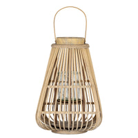 Peardrop Wicker Lantern with Glass