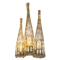 The Large Conical Wicker Floor Lantern