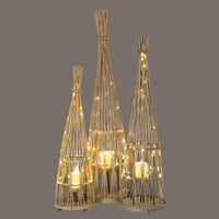 The Large Conical Wicker Floor Lantern