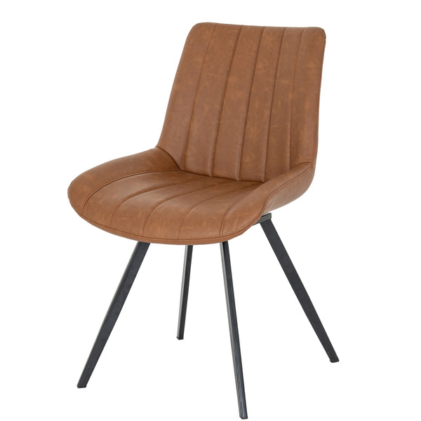 The Malmo Tan Leather Swivel Chair