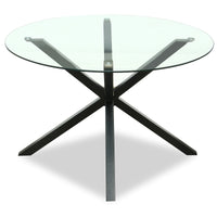 Monza Round Glass Modern Dining Table