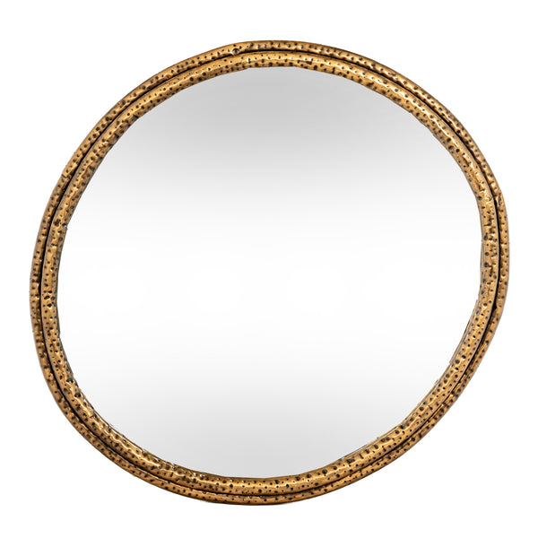 The Nahla Gold Dimpled Frame Mirror