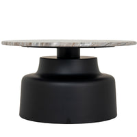 The Oura Black Modern Round Coffee Table