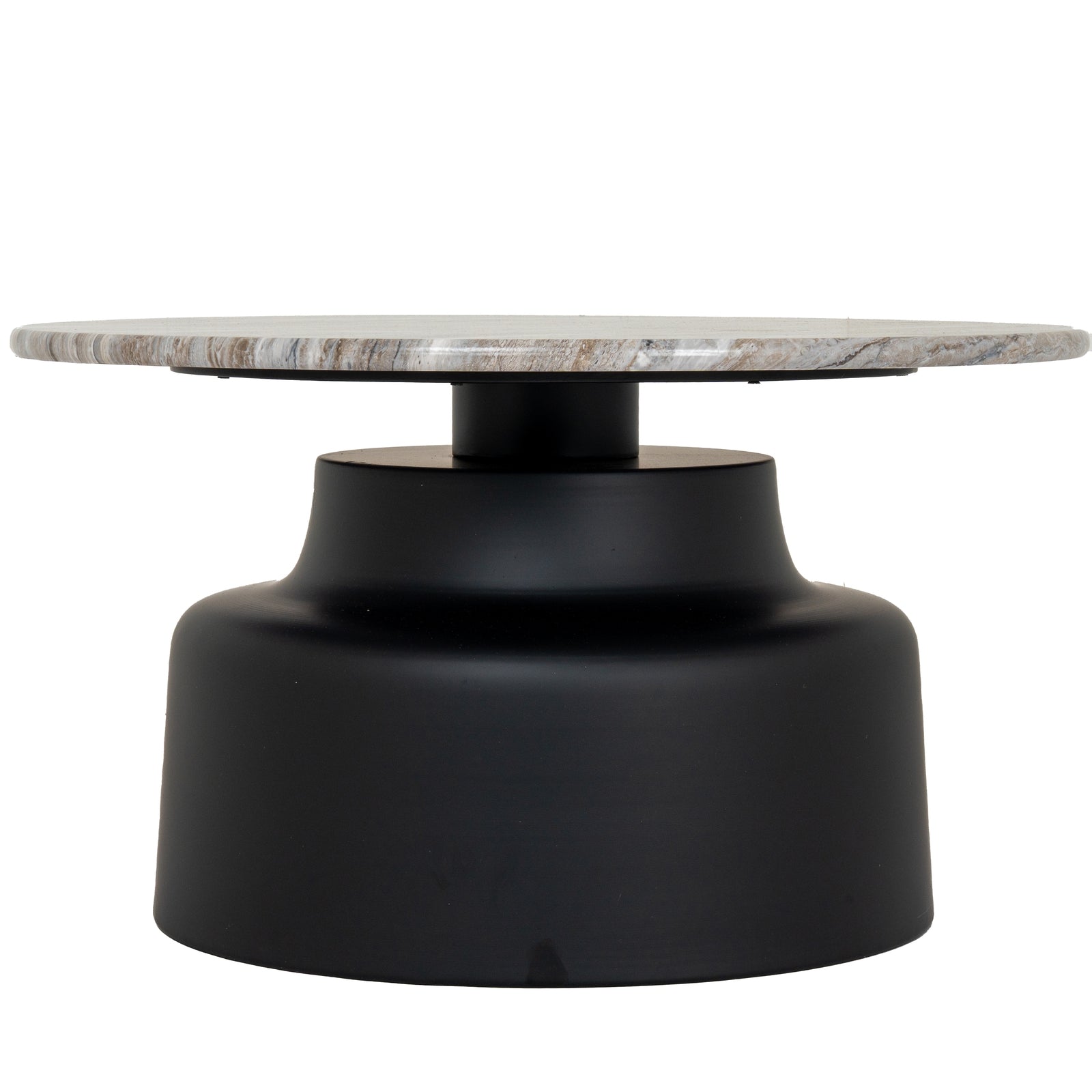 The Oura Black Modern Round Coffee Table