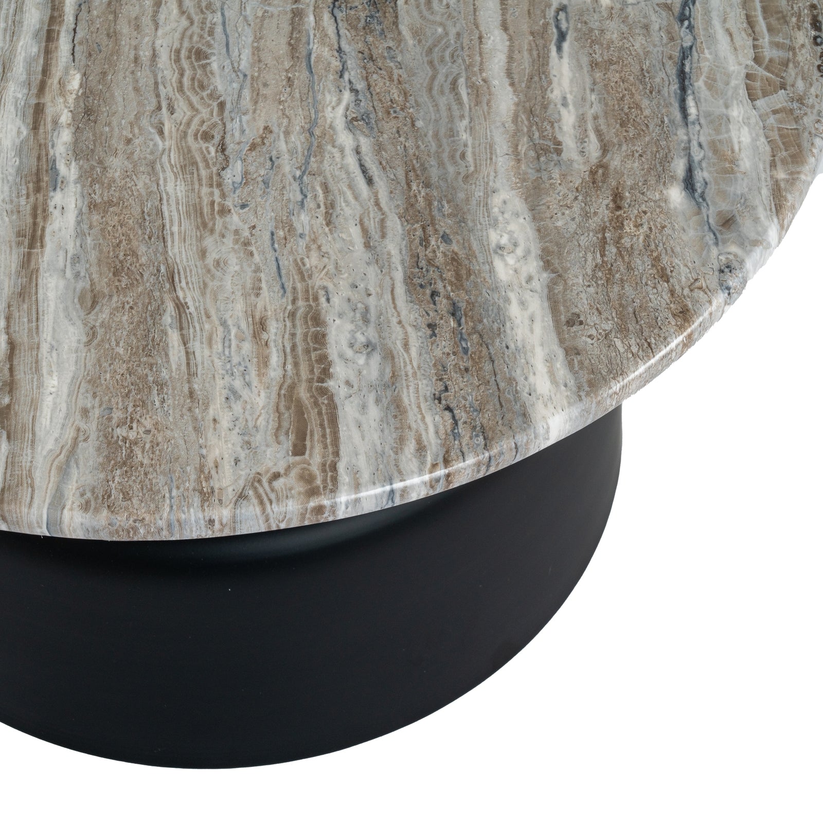 The Oura Black Modern Round Coffee Table