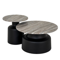 The Oura Black Modern Round Coffee Table
