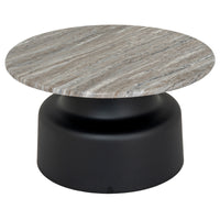 Oura Modern Black Round Coffee Table