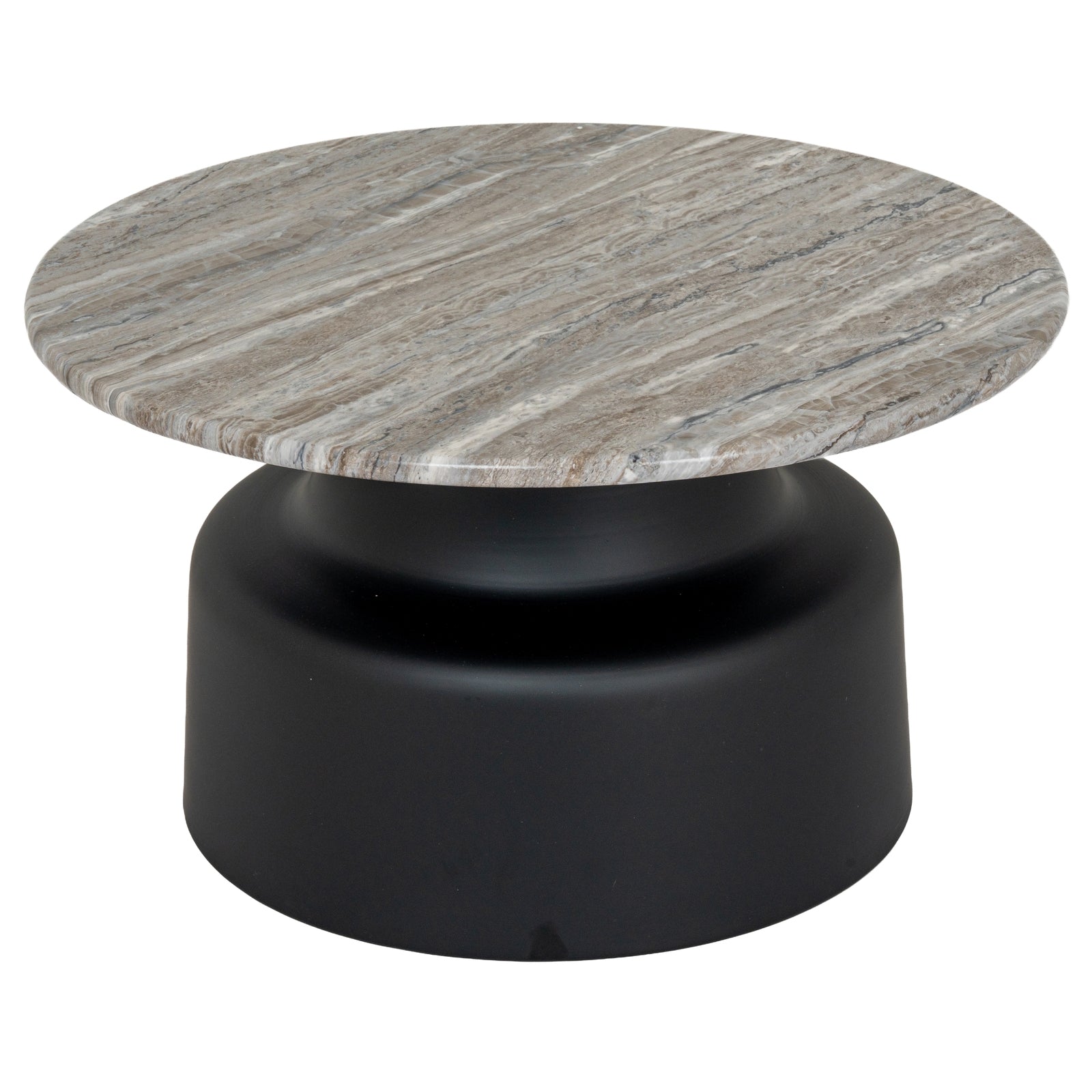 Oura Modern Black Round Coffee Table