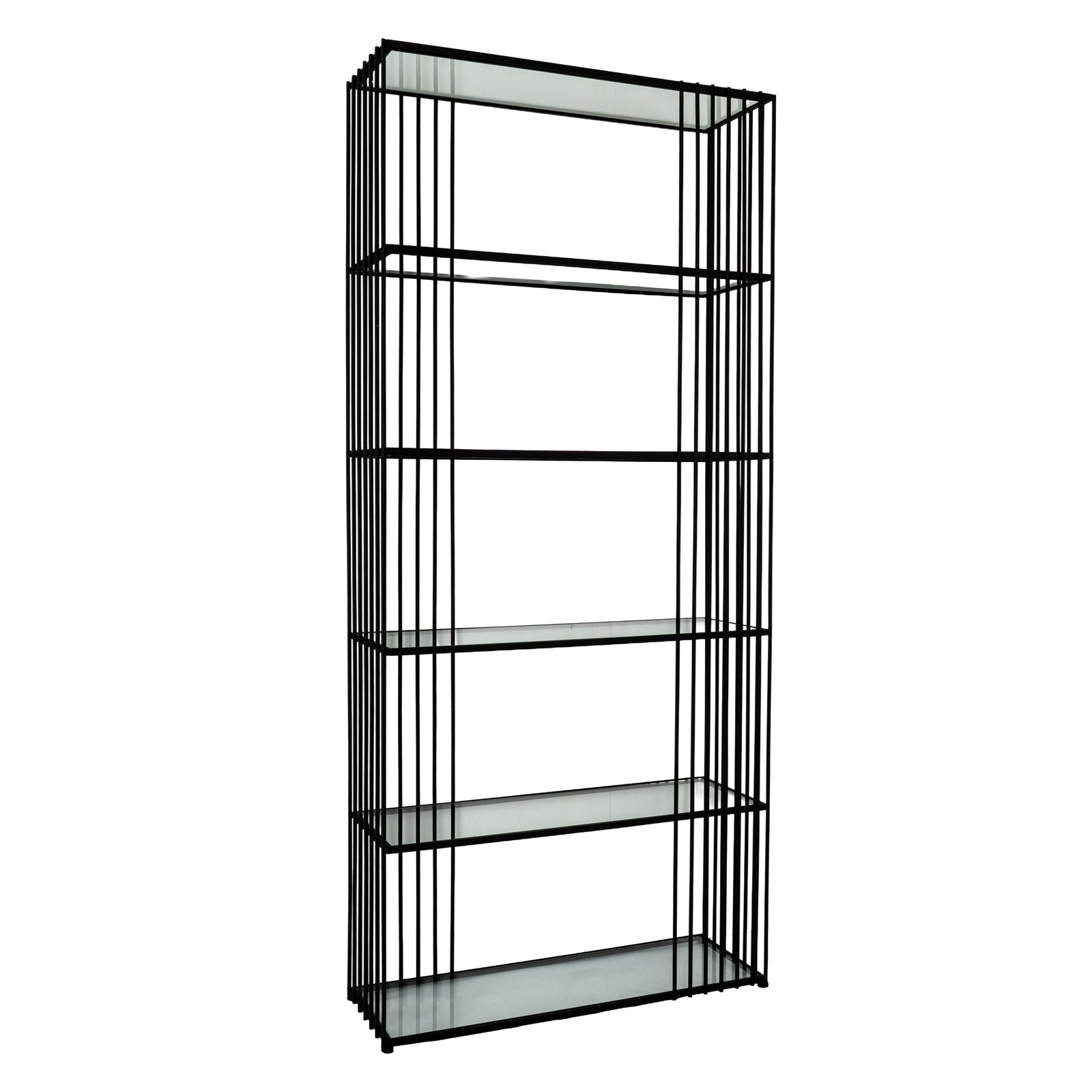 The Alto Black Metal and Glass Shelf Unit