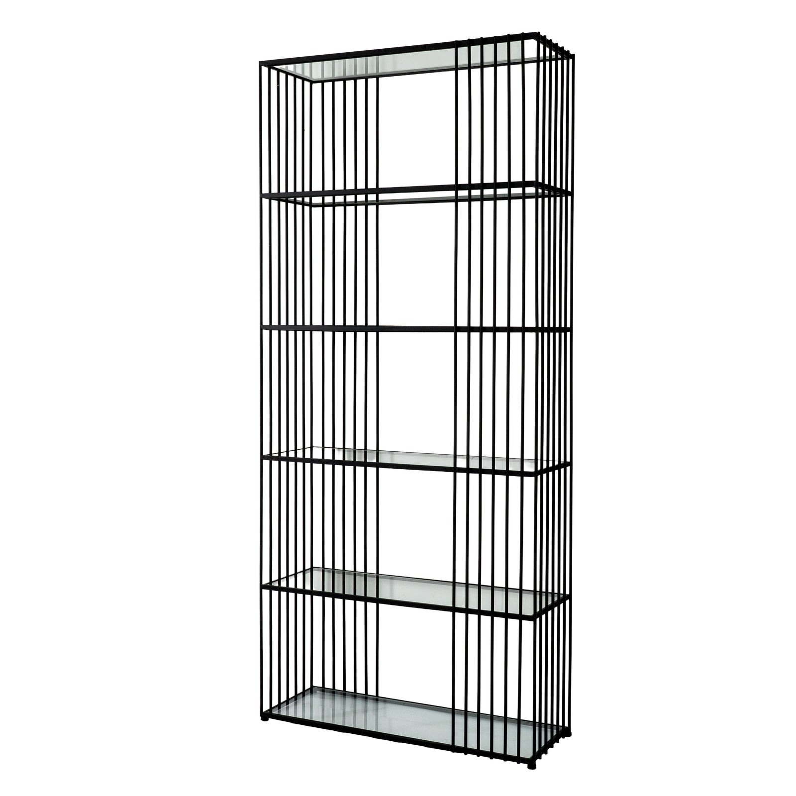 Alto Black Metal and Glass Shelf Unit