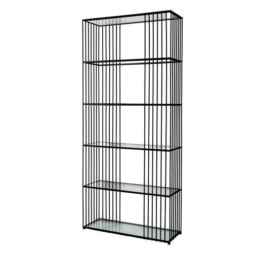 Alto Black Metal and Glass Shelf Unit