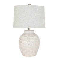 The Basketweave Textured Ceramic Lamp
