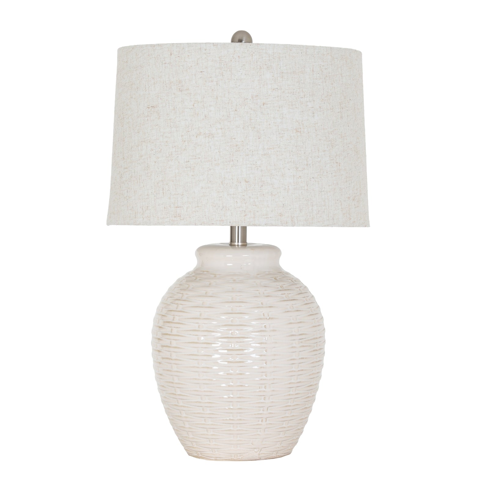 The Basketweave Textured Ceramic Lamp