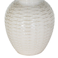 The Basketweave Textured Ceramic Lamp