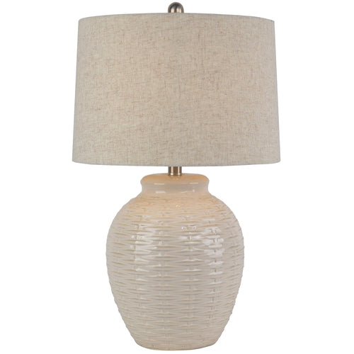 Basketweave Ceramic Table Lamp