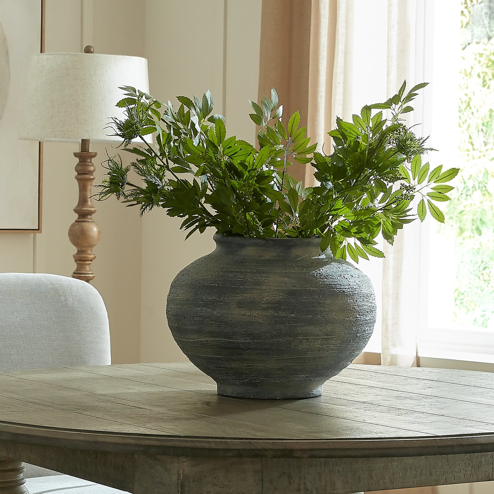 The Marra Sculptural Black Ceramic Vase