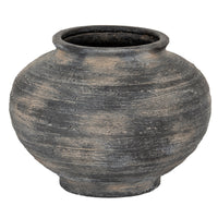 Marra Sculptural Black Ceramic Vase