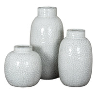 The Cairn White Dimpled Ceramic Vase