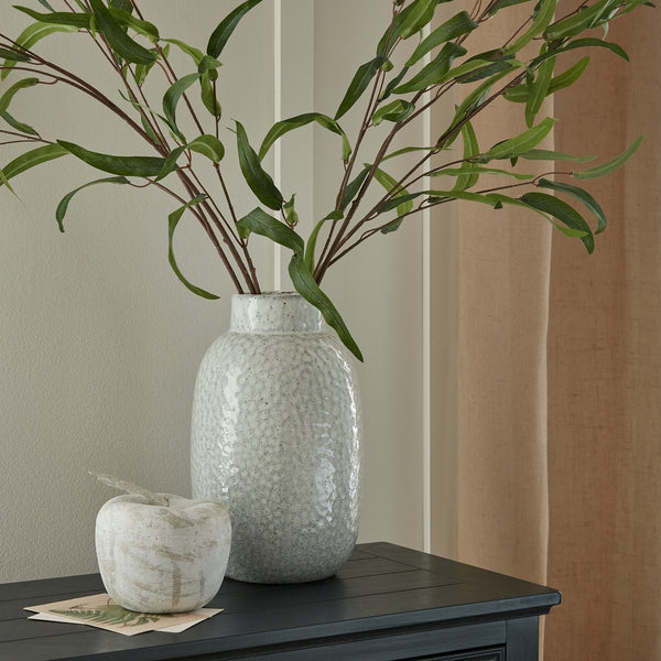 The Cairn White Dimpled Ceramic Vase