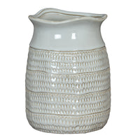 Tava Hewn Textured White Vase