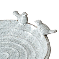 The Eira White Ceramic Bird Bath