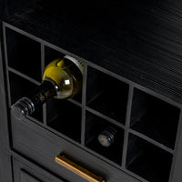 The Lennox Black Wood Drinks Cabinet