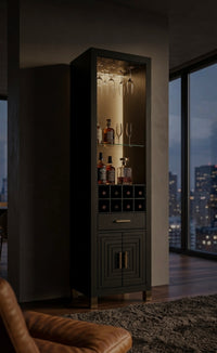 The Lennox Black Wood Drinks Cabinet