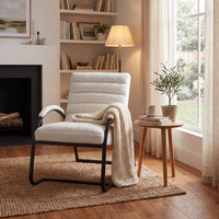 The Boucle Ribbed Cream Accent Chair