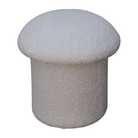 The Mushroom Bouclé Stool (White)