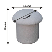 The Mushroom Bouclé Stool (White)