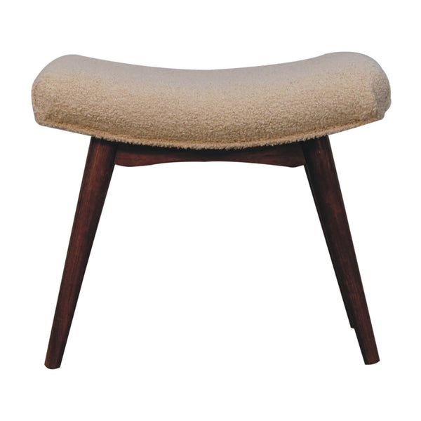 The Honey Bouclé Curved Bench
