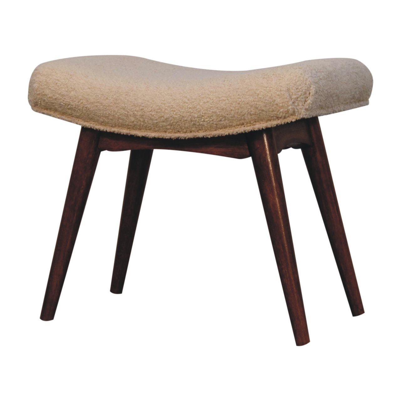 The Honey Bouclé Curved Bench