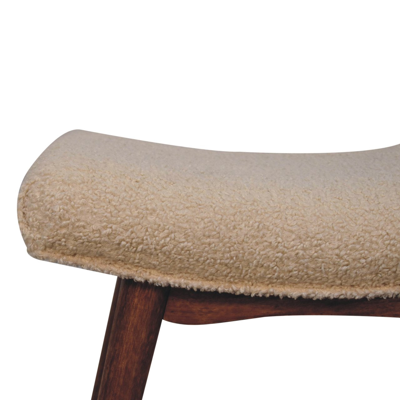 The Honey Bouclé Curved Bench
