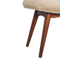 The Honey Bouclé Curved Bench