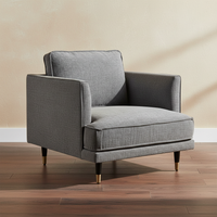Charcoal Grey Mid-Century Accent Chair