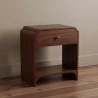 Dark Chestnut Bedside Table - balanced lighting